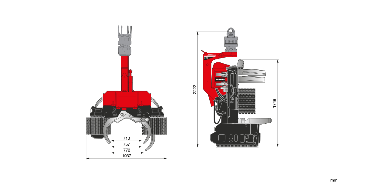 Komatsu S172 technical drawing