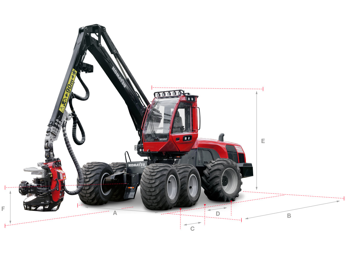 Komatsu Harvester Dimensions